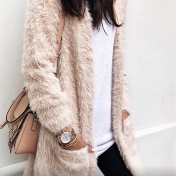 Free People Sweaters - Free People Faux Fur Cardigan size medium